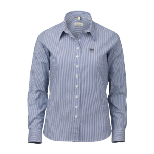 OM03 Blue/white striped stretch twill dame comfort