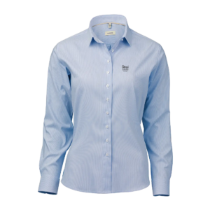 OM04 Light blue/white striped fine oxford dame slim