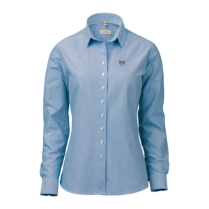 OM05 Light blue stretch oxford dame slim
