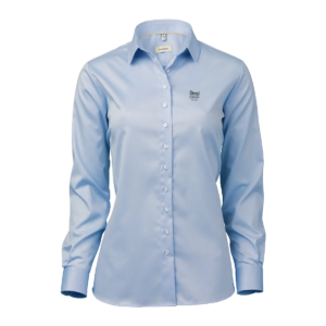 OM02 Light blue stretch twill dame slim