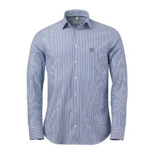 OM03 Blue/white striped stretch twill herre comfort