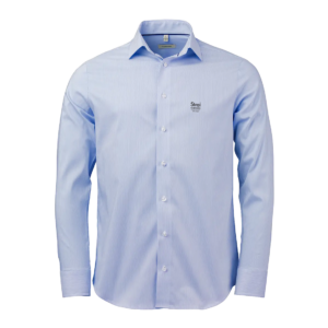 OM04 Light blue/white striped fine oxford herre comfort