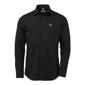 OM07 Black stretch poplin herre slim